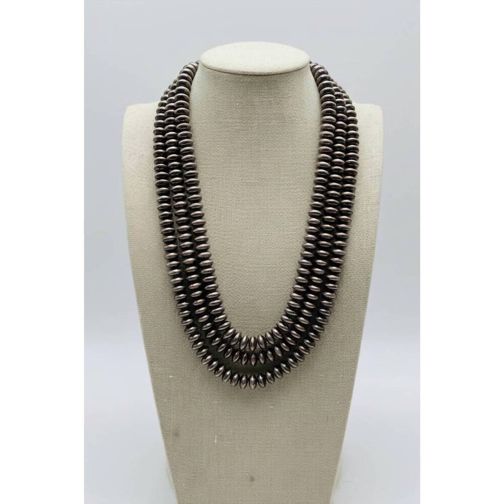 NEW BLUE TORTOISE women's western 3-strand faux saucer necklace in copper